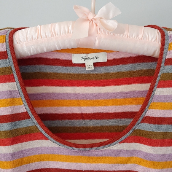 Madewell Stripe Puff Sleeve Scoop Sweater XXS NWOT - Picture 8 of 16